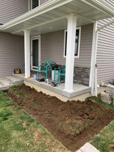 In Progress Landscape Makeover Large Multi Level Retaining Wall by Norwalk Seasonal - Des Moines, Iowa