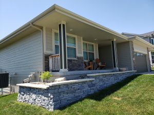 Front Yard Stone Wall Large Multi Level Retaining Wall by Norwalk Seasonal - Des Moines, Iowa