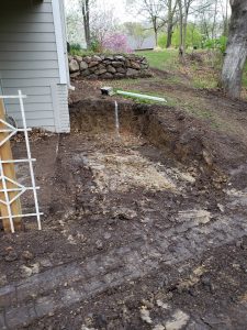Backyard in Progress Large Multi Level Retaining Wall by Norwalk Seasonal - Des Moines, Iowa