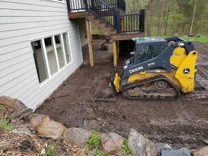 Backyard in Progress Large Multi Level Retaining Wall by Norwalk Seasonal - Des Moines, Iowa