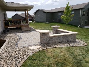 Stone Patio and Wall Large Multi Level Retaining Wall by Norwalk Seasonal - Des Moines, Iowa