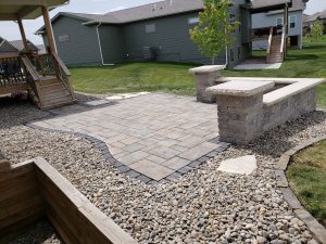 Stone Wall and Patio Large Multi Level Retaining Wall by Norwalk Seasonal - Des Moines, Iowa