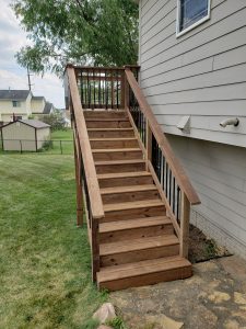 Custom Wooding Deck Stairs Large Multi Level Retaining Wall by Norwalk Seasonal - Des Moines, Iowa