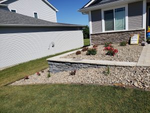 Front Yard Rock and Stone Retaining Wall Large Multi Level Retaining Wall by Norwalk Seasonal - Des Moines, Iowa
