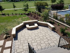 Large Backyard Fire Pit and Patio by Norwalk Seasonal - Des Moines, Iowa