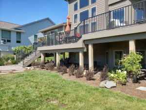 Backyard Makeover Large Multi Level Retaining Wall by Norwalk Seasonal - Des Moines, Iowa