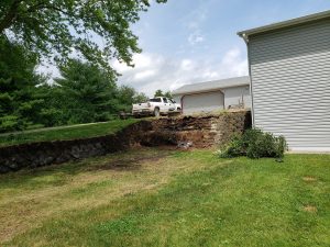 In Progress Retaining Wall Build Large Multi Level Retaining Wall by Norwalk Seasonal - Des Moines, Iowa