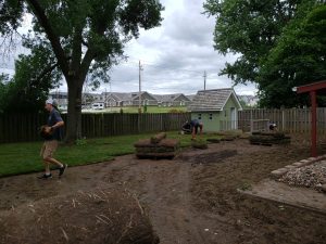 Sod Laying Large Multi Level Retaining Wall by Norwalk Seasonal - Des Moines, Iowa