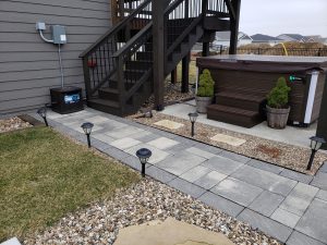 Stone Patio Walkway Large Multi Level Retaining Wall by Norwalk Seasonal - Des Moines, Iowa