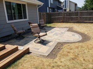 backyard brick patio build by Norwalk Seasonal - Des Moines, Iowa