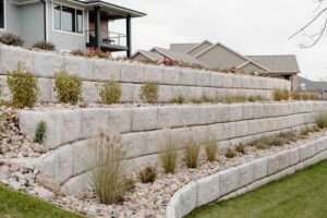 Three Level Stone Retaining Wall Norwalk Seasonal - Des Moines, Iowa