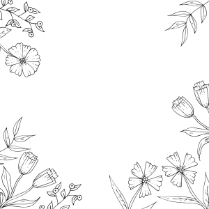 background summer flowers outlines